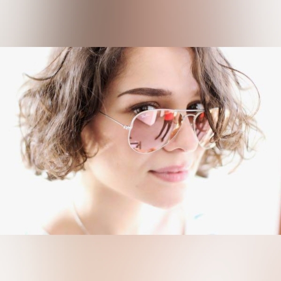 LIKE NEW RayBan Aviator RB3025 Pink Mirror Flash Ray ban Sunglasses - Picture 15 of 16